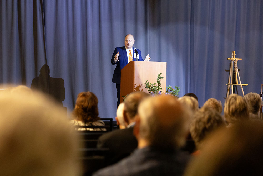 Michael Ahles addresses delegates at the 2024 Triennial Conference in Bloomington, MN